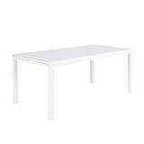 NATERIAL - Gartentisch ausziehbar LYRA - Ausziehtisch für 8 bis 10 Personen - 180/260x100cm - Esstisch - Aluminium - mit Glasplatte - Weiß