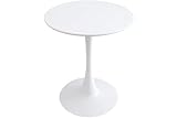 kynast exklusiv Metall Bistrotisch rund Ø 60 cm weiß wetterfest Garten Metalltisch