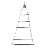 Strickleiter Holz Adventskalender 2025 Shabby Chic DIY Weihnachtsdeko Holzleiter Massivholz Stern Weihnachtsbaum Tannenbaum 62334