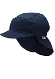 Sterntaler Schirmmütze Nacken Basic - Unisex Baby- und Kinder Mütze mit Nackenschutz - UV-Schutz 50+ Hut aus Popeline (Bio) - leichte Sommer Kopfbedeckung mit Gummiband - marine, Größe 55