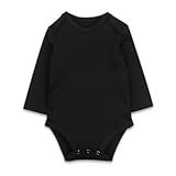 Generisch 2025 Baby Jungen und Mädchen Langarm Baby EIN Artikel von Stück Kleidung Body Manschette Bodys Baby 98 (Black, 18-24 Months)