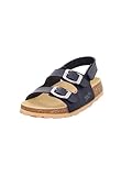Superfit Jungen Fussbettpantoffel Knöchelriemchen Riemchensandalen, Ocean, 35 EU