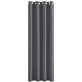 PONY DANCE Thermovorhang Kälteschutz Türvorhang Blickdicht 1 Stück H 210 x B 132 cm Verdunkelungsvorhang Grau Tür Gardinen mit Ösen Vorhänge Wohnzimmer Blackout Curtain