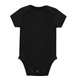 2025 Unisex Baby Solide Baby Body Strampler Blank Für 0 24 Monate Jungen Mädchen Strampler (Black, 3-6 Months)