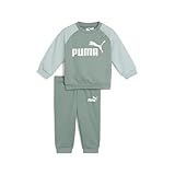 PUMA Unisex Baby MINICATS ESS Raglan Crew Set FL INF Gestrickte Anzüge, Green Moon, 104