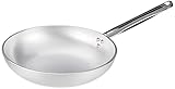 Pentole Agnelli Pfanne mit Senkkopf Hohe, aus Aluminium, Dicke 5 mm, mit Griff aus Edelstahl, Silber 28 cm silber