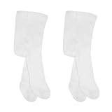 bistyle Baby Mädchen Strumpfhosen Weiche | Bio-Baumwolle Leggings Kinder Strumpfhose Neugeborene | Warm Tights für Mädchen bequem 2 Stück (DE/NL/SE/PL, Alter, 0 Monate, 6 Monate, Weiß-Weiß)