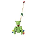 Jeorywoet Baby Push entlang Spielzeug Holz Pull Walk Toy Kid Kid Walk Toy für Kleinkindjungen Mädchen (Farbe zufällig) Push -Spielzeug zum Gehen