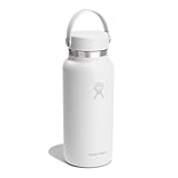 Hydro Flask – Wide Flex Cap 946 ml (32 oz) Flasche – Edelstahl, auslaufsicher – Isoliert, 24 Std. kalt & 12 Std. heiß – White