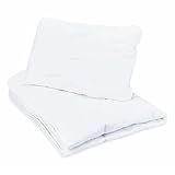 Baby Bettdecke und Kissen Kinderdecke 90x120 cm und Babykissen 40x60 cm - Kinderbettdecke Kinder Bettdecken Set und Decke für Kleinkind Babybett Mikrofaser Weiß