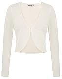 GRACE KARIN Damen Causal Bolero Elegant Arbeit OL Strickjacke Causal Cardigan Weiß L