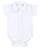 TupTam Body Baby Langarm oder Kurzarm mit Kragen – OEKO-TEX Baby Body Jungen aus Baumwolle, Farbe: Kurzarm Weiß, Kinder Größe: 92