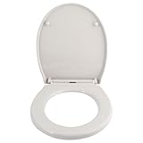 spirella Toilettendeckel oval Klodeckel mit Quick-Release-Funktion und Softclose Absenkautomatik. Antibakterielle Klobrille aus Thermoplast und rostfreiem Edelstahl abnehmbar - Hellgrau