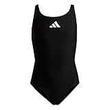 adidas Mädchen Solid Small Logo Swimsuit, Black / White, 11-12 Years