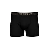 menique Merinowolle Unterwäsche Herren Boxershorts Unterhose Unterhose für Männer Boxershorts Weiche Atmungsaktive Geruchsfreie Unterwäsche für Männer, Schwarz, 2er Pack, XXL