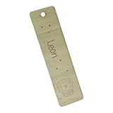 minimutz Lesezeichen Kinder Holz - Personalisiert mit Name - Lesehilfe Lesestreifen Lineal für Schulkinder - Hilfe bei Legasthenie Lesen Lernen - Tier Löwe