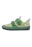 Affenzahn Barfußschuh Baumwolle Lucky Klettverschluss Vegan rutschfest Flexibel Reflektierend für den Sommer in Größe 21-32 Frosch - Grün