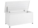 Beliani Gartentruhe 190L Aluminium weiß wasserfest Kissenbox Auflagenbox Campalto