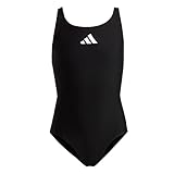 adidas Mädchen Solid Small Logo Swimsuit, Black / White, 14-15 Years