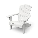 'Allibert by Keter' Troy Adirondack Chair, Outdoor Gartenstuhl aus Kunststoff, weiß, wetterfest, amerikanischer Design-Klassiker, für Garten, Terrasse und Balkon, 93 x 81 x 96,5 cm