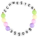 SpetngSake Schwester Armband,große schwester,Elastisches Big Sister Armband,Handgefertigtes Perlenarmband Schwester,Wirst Große Schwester,für Ein Armband für Deine Schwester,Schönes Geschenk