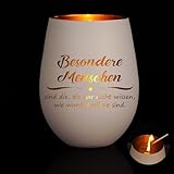 Windlicht mit Gravur, Teelichthalter Geschenke für Frauen Weihnachten, Wichtelgeschenke für Frauen, Windlicht Glas mit Spruch Weihnachtskalender, Dankeschön Geschenke für Kollegin