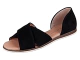 Apple of Eden Damen Sandalen CHIUSI Schwarz Rauleder, Größe:41, Farbauswahl:schwarz