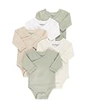 Kindsgard Wickelbody 5er-Pack Langarm Beige - Größe 50 - Baby Body Langarm - Einfaches An- & Ausziehen - Zertifiziert nach OEKO-TEX Standard