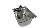 Edelstahl Spülbecken Camping Spüle Waschbecken + Ablauf 325x265x150mm London Wasserhahn integriert (ad-ideen)