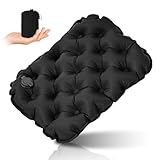 Yuragim Aufblasbares Camping Sitzkissen, Wasserdicht Luftkissen, Sitzkissen Aufblasbar Ultraleicht Reisekissen für Strand Rucksacktouren Wandern Angeln Bootfahren Konzerten Tribünen Strand (Schwarz)