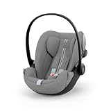 CYBEX Gold Babyschale Cloud G i-Size Plus, Inkl. Neugeboreneneinlage, Ab Geburt bis ca. 24 Monate, Für Kinder ab 40 cm bis 87 cm, Max. 13 kg, Stone Grey