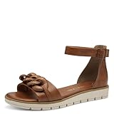 MARCO TOZZI Damen Sandalen flach Geschlossene Ferse Elegant, Braun (Cognac), 41 EU