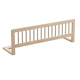 CADANI Kinder Bettgitter Baby Bettschutzgitter klappbarer Rausfallschutz aus Massivholz für Elternbett und Kinderbett Natur 115x40 cm