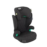 Graco Affix™ i-Size R129, Kindersitz ca. 3,5 bis 12 Jahre (100 bis 150 cm), höhenverstellbare Armlehnen, waschbare Sitzbezüge, Installation mit Fahrzeuggurt, ISOFIX, Kindersitz schwarz, Midnight