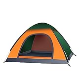 CLOLIN 2 Personen Wurfzelt, UPF 90+ Strandzelt Pop-Up Sofortzelt, Wasserdicht Zelt Leicht Camping Atmungsaktiv für Camping, Klettern, Angeln, Survival, Orange und Grün