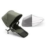 Bugaboo Donkey 5 Duo Erweiterungsset, verwandelt deinen Donkey 5 Mono in einen Doppelkinderwagen, verbessertes Side By Side-Design, wendbarer Sitz und Ein-Hand-Lenkung, Forest Green