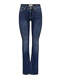 ONLY Damen Onlblush Mid flared Dnm Tai021 Noos Jeans, Dark Blue Denim, XS / 34L EU