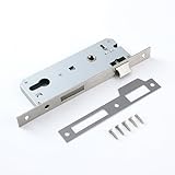 Edelstahl Gartentür Schloss,Rohrrahmen Einsteckschloss 85mm Dornmaß 30mm Edelstahl Einsteckschloss Türschloss Schloss Schlosseinsatz für Links/Rechts(Size:85x30mm)