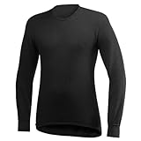 Woolpower Crewneck 200 uniseks functioneel Shirt Van merinowol, met Lange mouwen, zwart, l