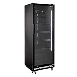 GastroHero Getränkekühlschrank GKS-360 I 360 L Getränkekühlschrank mit Glastür & LED I Flaschenkühlschrank abschließbar I Bierkühlschrank 0 bis +8 °C