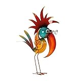Riesen Metall Figur exotischer bunter Vogel 57cm Garten Dekoration Vogelscheuche schlauer Vogel