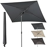 4smile Sonnenschirm Balkon 200 × 125 cm, Sonnenschirm rechteckig mit UPF 50+, 45° knickbar & höhenverstellbar, für Sonnenschutz Balkon mit Sonnenschirmhülle, Balkonschirm in Anthrazit