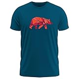 FORSBERG Espenson T-Shirt mit stylischem Bär Brustlogo Rundhals für Herren, Farbe:blau, Größe:L