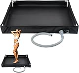 Faltbare Duschbasis,Tragbare Duschwanne Faltbare Duschwanne Camping mit 1 Meter Ablaufschlauch,80x80x10cm Haltbare Oxford Wasserdicht Zelt Markise Boden,Camping Duschbasis für Indoor Outdoor Dusche