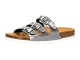 Lico Mädchen Bioline Kids Glitter Hausschuh, silber, 35 EU