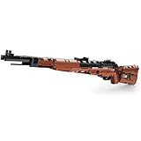 PLEX Technik Gewehr K98 Bausatz, 1025 Teile Bauset, Bausteine Mauser 98K Gewehr mit Schussfunktion Kompatibel mit Lego Gewehre