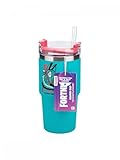 Paladone Fortnite 600 ml blau isolierte Gamer-Tasse und Strohhalm, offiziell lizenzierte Wasserflasche für heiße und kalte Getränke, Tee, Kaffee