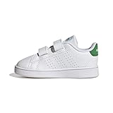 adidas Unisex Kinder Advantage Sneakers, Ftwr White/Green/Core Black, 19 EU