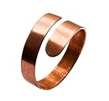 Antica Fucina Rho® - Verstellbarer Ring aus rohem Kupfer | Fein und Essenziell – Metallstärke 0,8 mm | 100% handgefertigt Made in Italy | Unisex | Modell Griechenland - Größe 8-12 (57-67 mm)