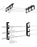 QWORK® 2 Stück Angelrutenhalter zur Aufnahme von 6 Ruten, Deckenmontage oder Wandmontage, Passend für Angelruten, Skistöcke, Wanderstöcke, Hockeyschläger und mehr